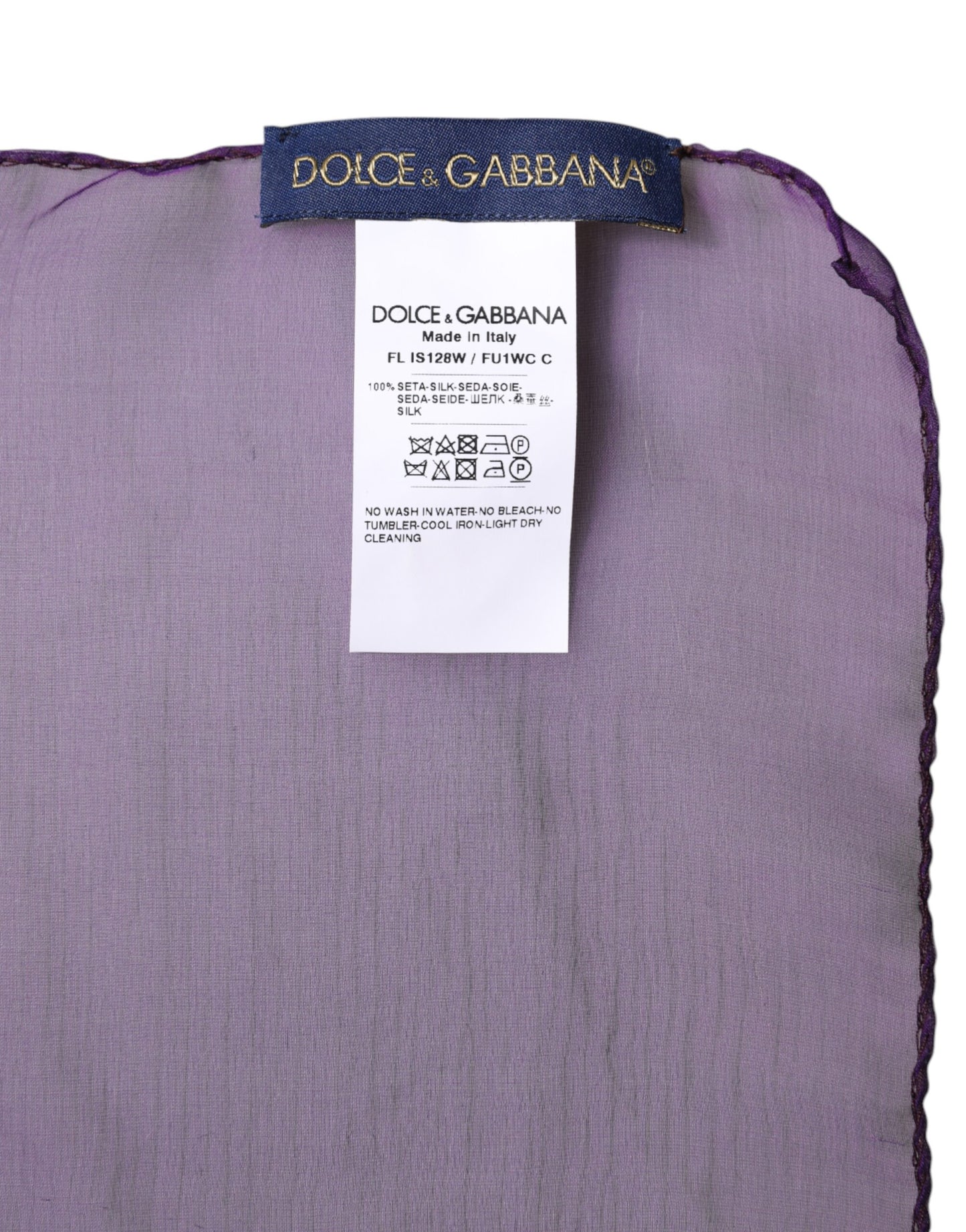 Dolce &amp; Gabbana Purple Silk Rectangle Wrap Shawl Scarf