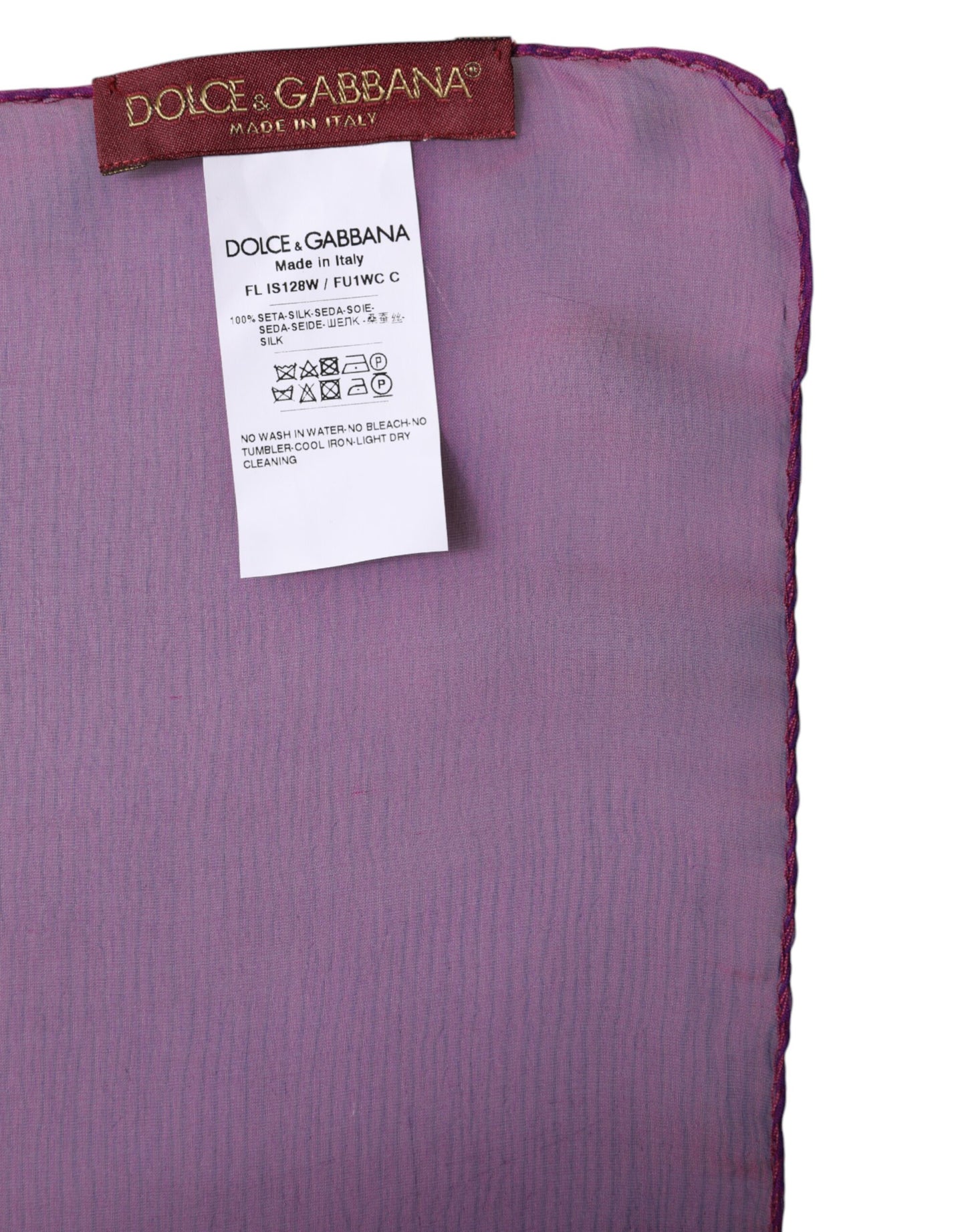 Dolce &amp; Gabbana Purple Silk Rectangle Wrap Shawl Scarf