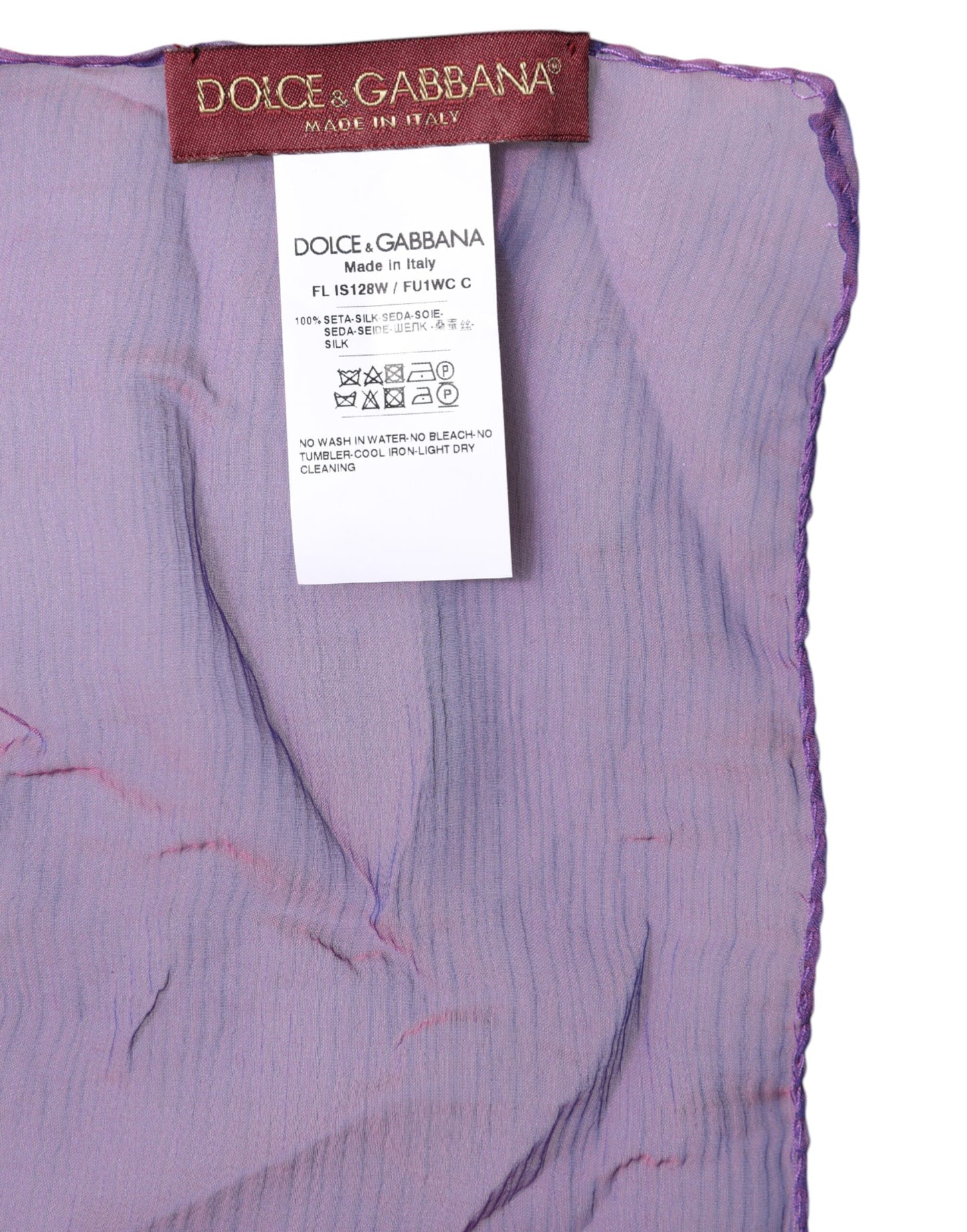 Dolce &amp; Gabbana Purple Silk Rectangle Wrap Shawl Scarf