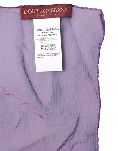 Dolce &amp; Gabbana Purple Silk Rectangle Wrap Shawl Scarf
