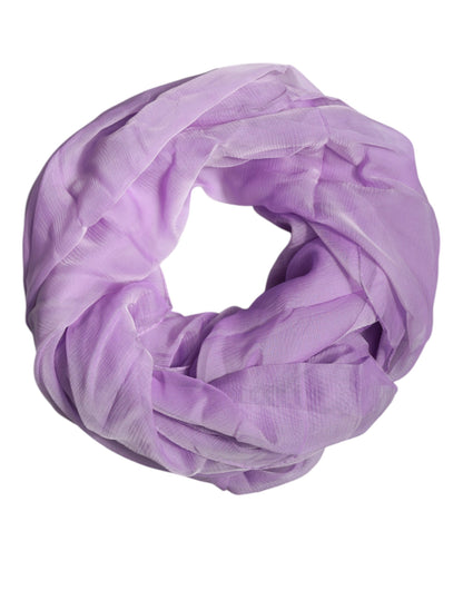 Dolce &amp; Gabbana Purple Silk Rectangle Wrap Shawl Scarf