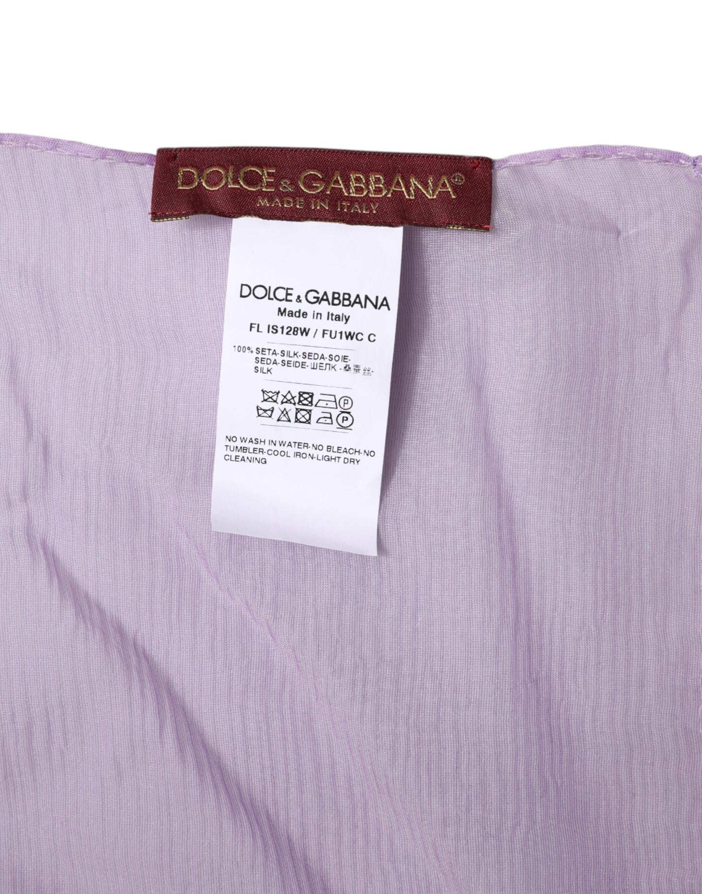 Dolce &amp; Gabbana Purple Silk Rectangle Wrap Shawl Scarf