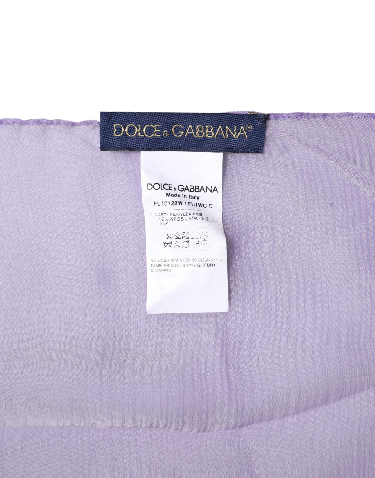 Dolce &amp; Gabbana Purple Silk Rectangle Wrap Shawl Scarf