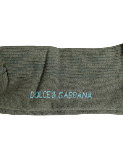 Dolce &amp; Gabbana Gray Cotton DG Bear Mid Calf Socks