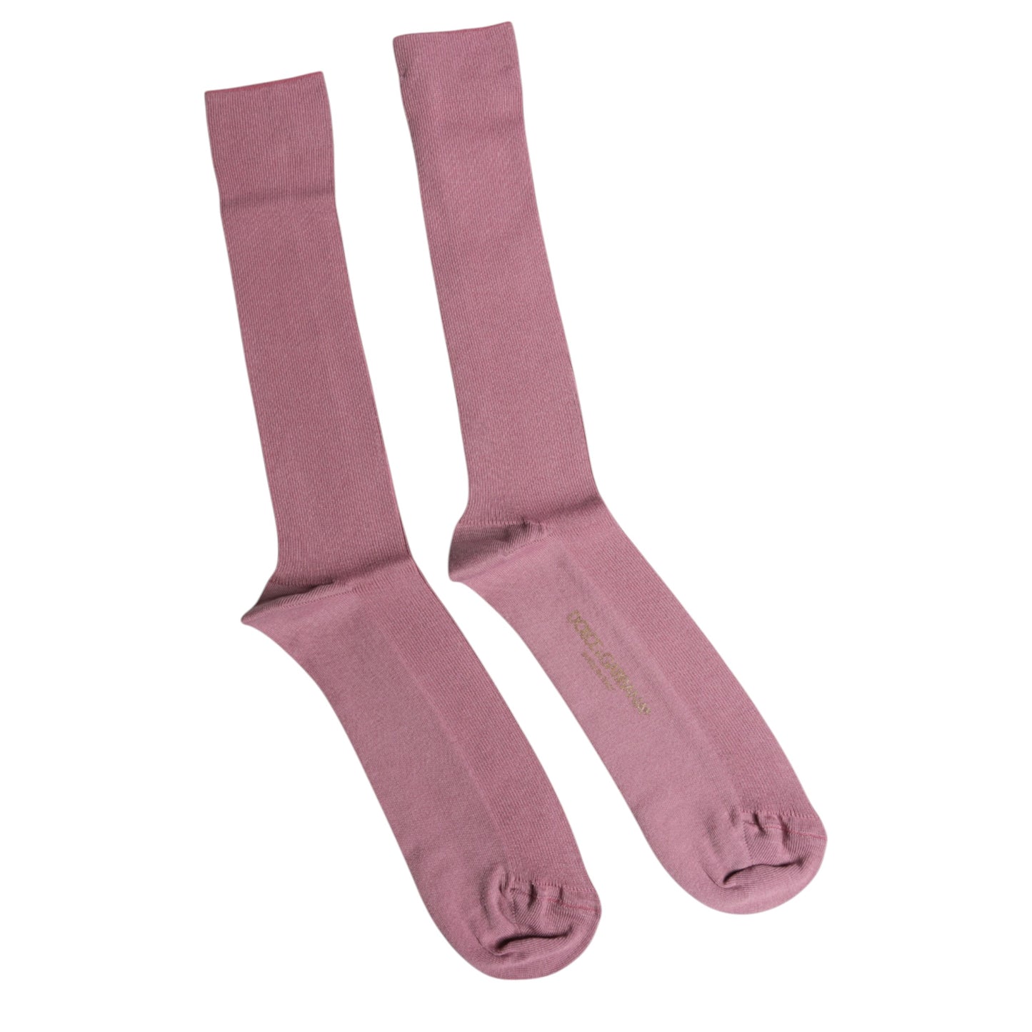 Dolce &amp; Gabbana Rose Pink Cotton Over The Calf Socks