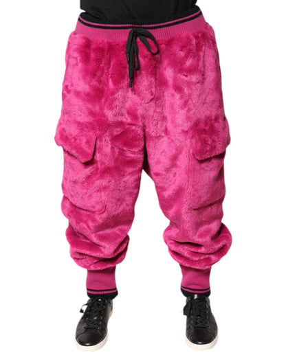 Dolce &amp; Gabbana Pink Acrylic Cargo Jogging Sweatpants Pants