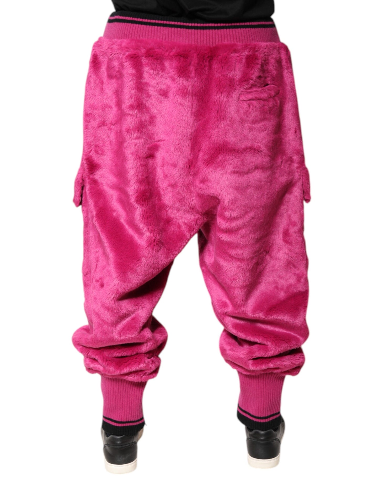 Dolce &amp; Gabbana Pink Acrylic Cargo Jogging Sweatpants Pants