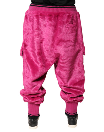 Dolce &amp; Gabbana Pink Acrylic Cargo Jogging Sweatpants Pants