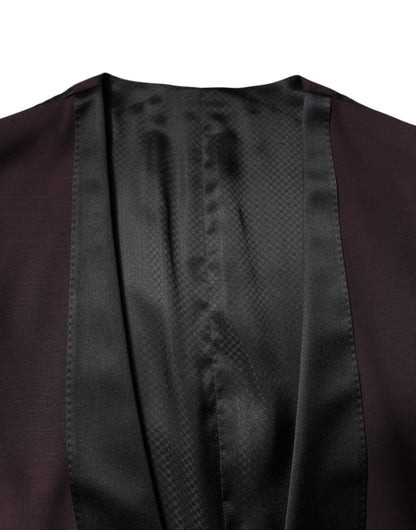 Dolce &amp; Gabbana Kastanienbraune Wollweste, formelle Weste