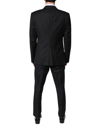 Dolce &amp; Gabbana – Schwarzer, zweireihiger, formeller 3-teiliger Anzug