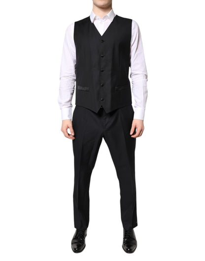 Dolce &amp; Gabbana – Schwarzer, zweireihiger, formeller 3-teiliger Anzug