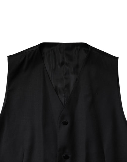 Dolce &amp; Gabbana – Schwarzer, zweireihiger, formeller 3-teiliger Anzug