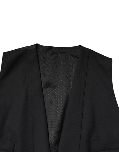 Dolce &amp; Gabbana – Schwarzer, einreihiger, formeller Blazer mit Weste