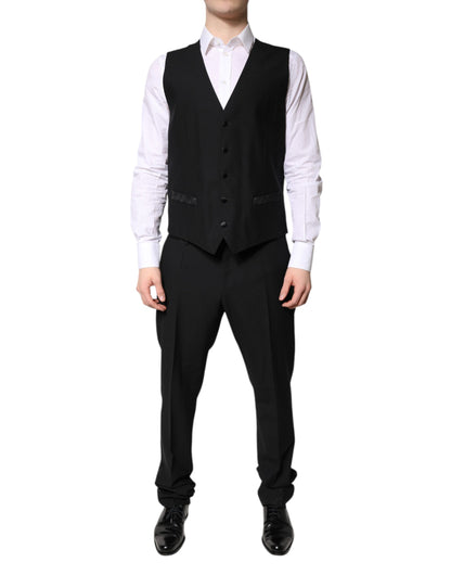 Dolce &amp; Gabbana – Schwarzer, einreihiger, formeller 3-teiliger Anzug