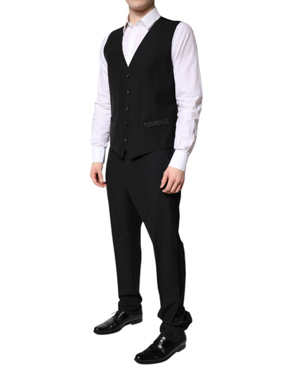 Dolce &amp; Gabbana – Schwarzer, einreihiger, formeller 3-teiliger Anzug
