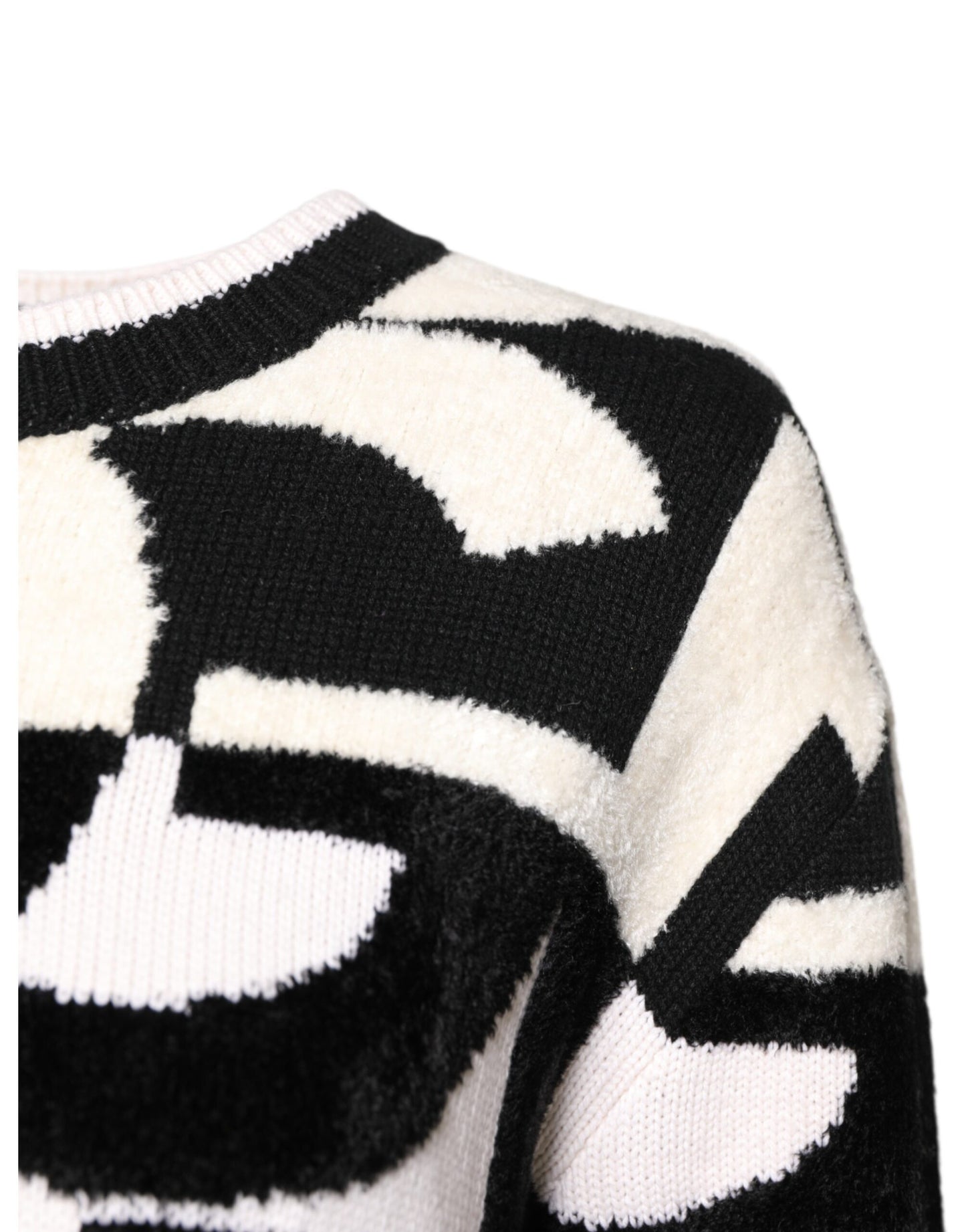 Dolce &amp; Gabbana Weiß Schwarz Logo Print Damen Pullover Pullover