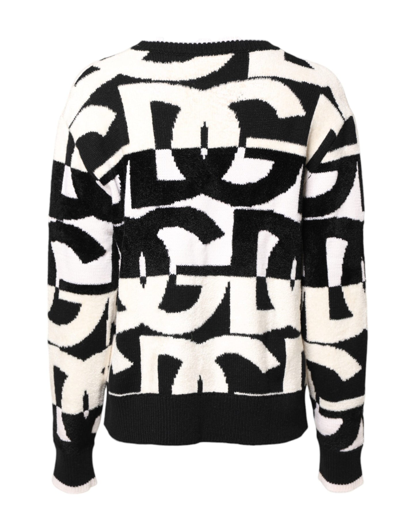 Dolce &amp; Gabbana Weiß Schwarz Logo Print Damen Pullover Pullover