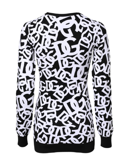 Dolce &amp; Gabbana Schwarz-Weiß-Logo-Print Damen Pullover