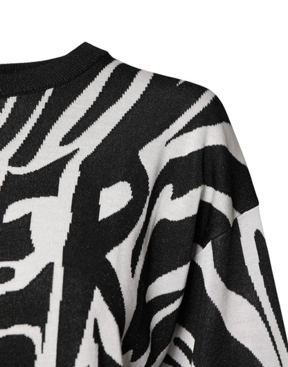 Dolce &amp; Gabbana Schwarz-Weiß-Print Damen Pullover