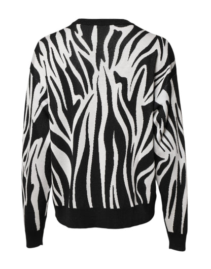 Dolce &amp; Gabbana Schwarz-Weiß-Print Damen Pullover