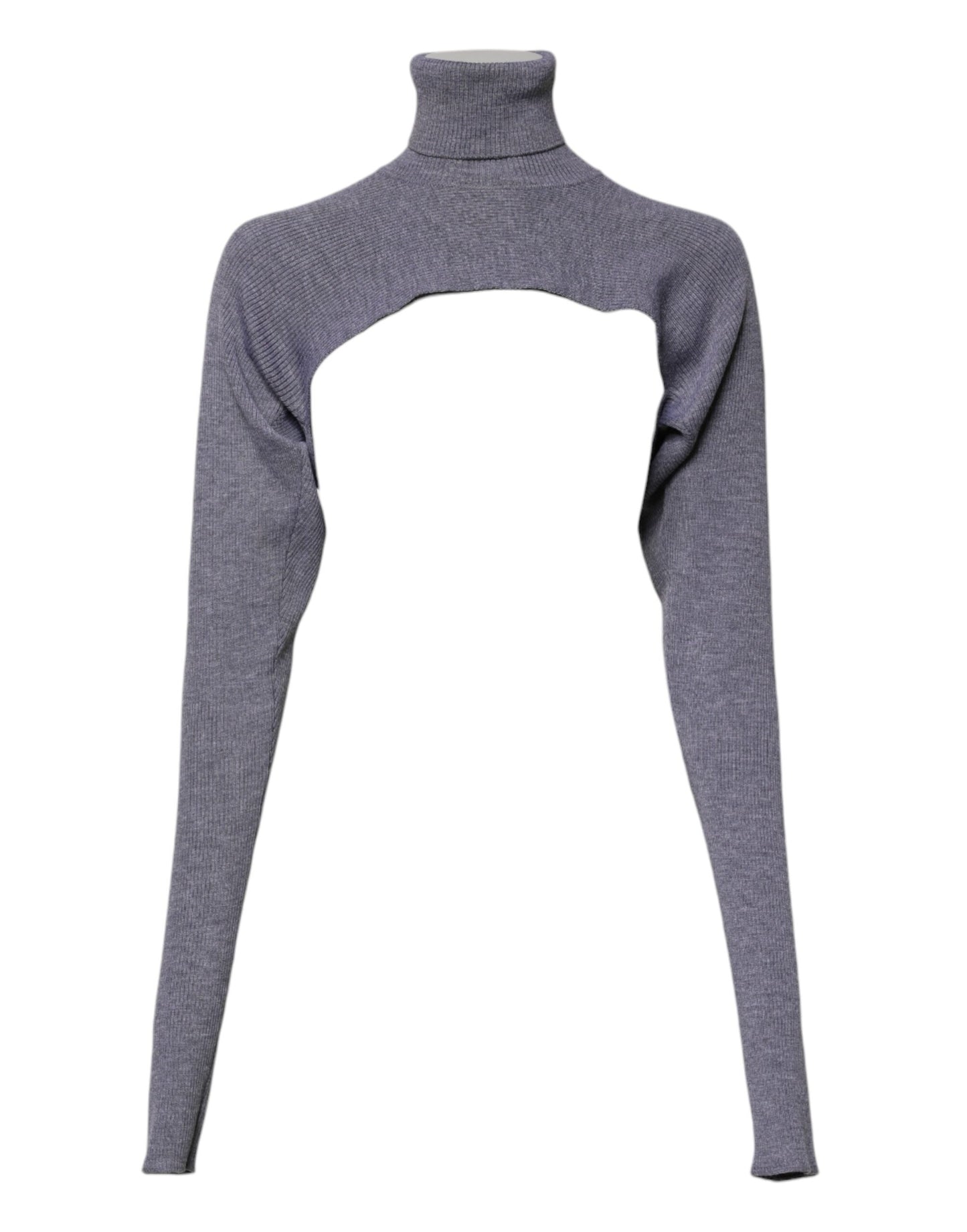 Dolce &amp; Gabbana – Grauer Rollkragenpullover aus Wollstrick