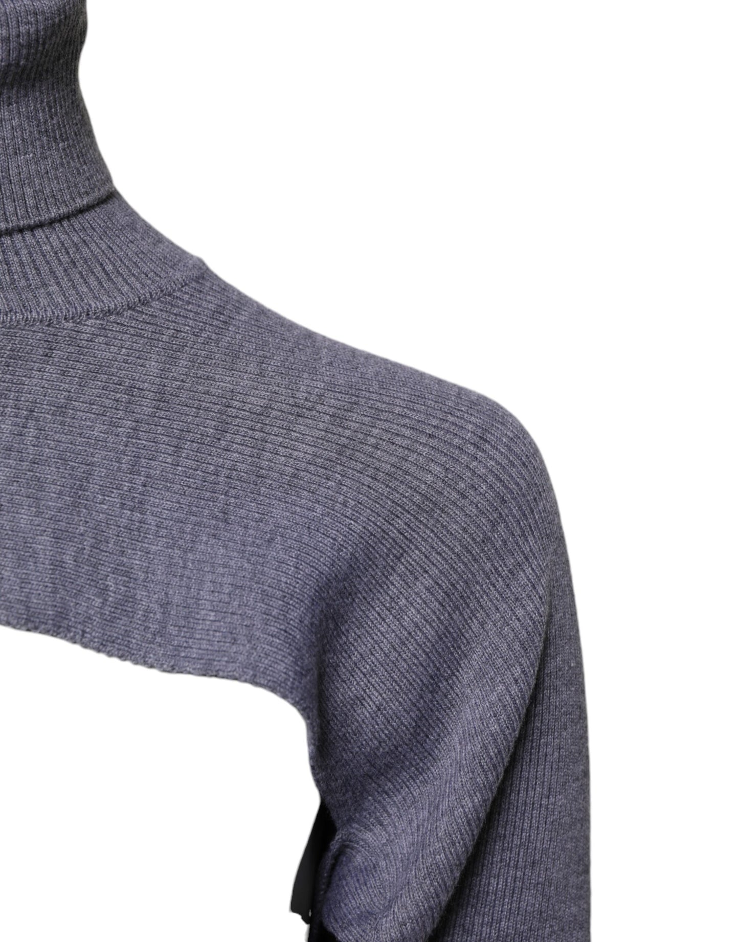 Dolce &amp; Gabbana – Grauer Rollkragenpullover aus Wollstrick