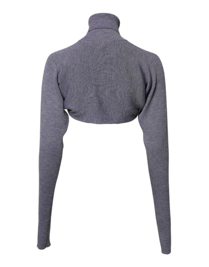 Dolce &amp; Gabbana – Grauer Rollkragenpullover aus Wollstrick