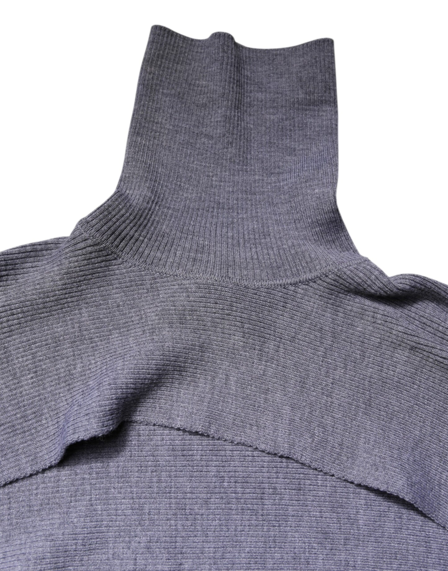 Dolce &amp; Gabbana – Grauer Rollkragenpullover aus Wollstrick
