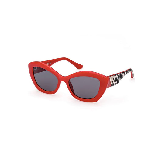 Guess Jeans – Rote Sonnenbrille mit Spritzguss-Design für Damen