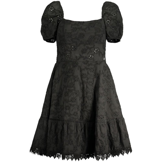 Guess Jeans Schwarzes Baumwollkleid für Damen