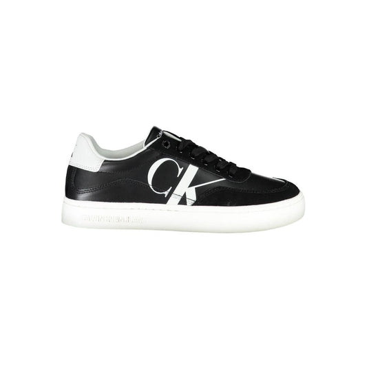 Calvin Klein – Elegante schwarze Schnür-Sneaker mit Kontrastdetails