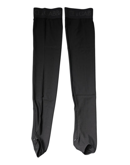Dolce &amp; Gabbana – Wadenstrümpfe aus Stretch-Viskose in Schwarz