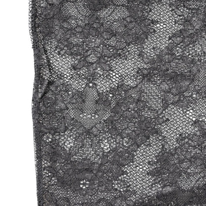 Dolce &amp; Gabbana Schwarze Strümpfe aus Baumwollstrümpfen mit Blumenspitze