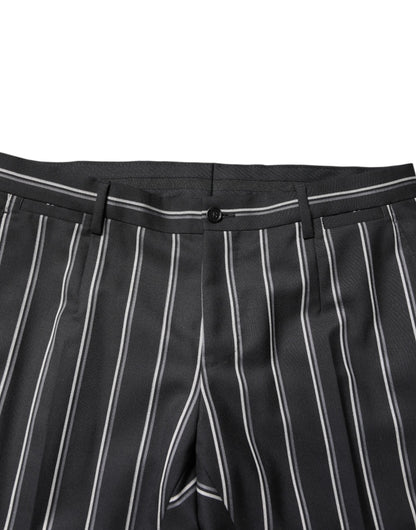 Dolce &amp; Gabbana – Schwarz gestreifter, formeller zweiteiliger Anzug „SICILIA“