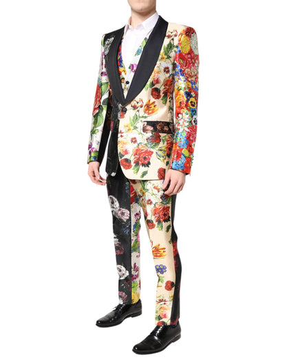 Dolce &amp; Gabbana – Dreiteiliger Anzug „SICILIA“ aus Seide mit mehrfarbigem Blumenmuster