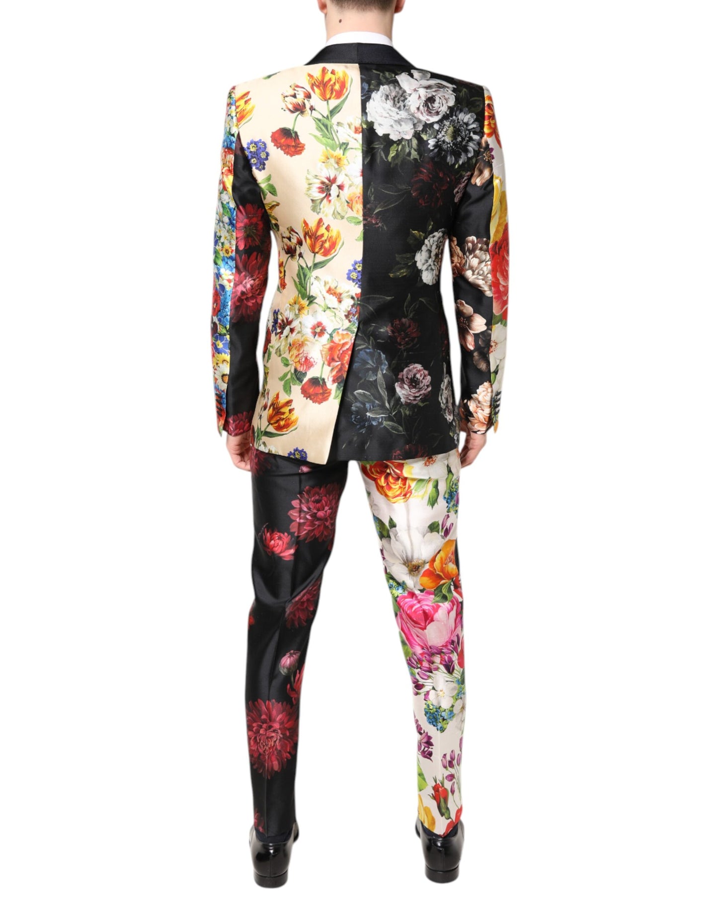 Dolce &amp; Gabbana – Dreiteiliger Anzug „SICILIA“ aus Seide mit mehrfarbigem Blumenmuster
