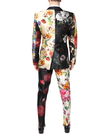 Dolce &amp; Gabbana – Dreiteiliger Anzug „SICILIA“ aus Seide mit mehrfarbigem Blumenmuster