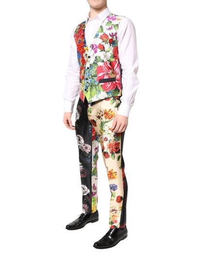 Dolce &amp; Gabbana – Dreiteiliger Anzug „SICILIA“ aus Seide mit mehrfarbigem Blumenmuster