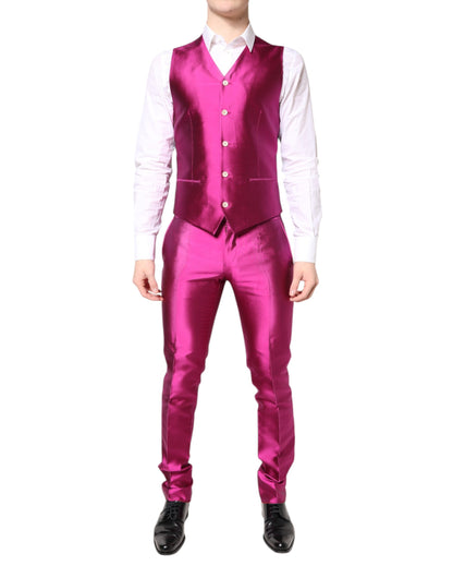 Dolce &amp; Gabbana – Zweireihiger 3-teiliger Anzug „SICILIA“, Pink