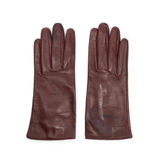 Dolce &amp; Gabbana Burgunder Lederhandschuh