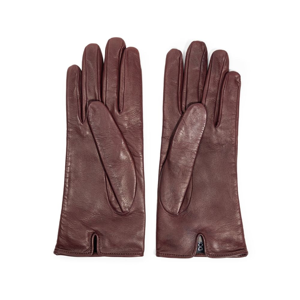 Dolce &amp; Gabbana Burgunder Lederhandschuh