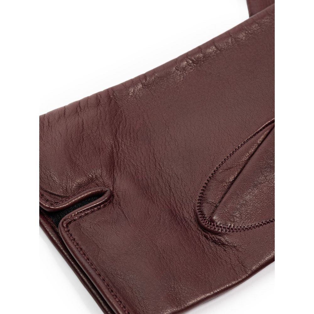 Dolce &amp; Gabbana Burgunder Lederhandschuh