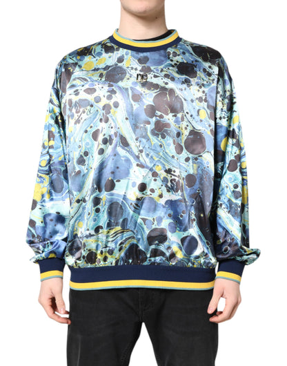 Dolce &amp; Gabbana Herrenpullover mit mehrfarbigem Marmordruck