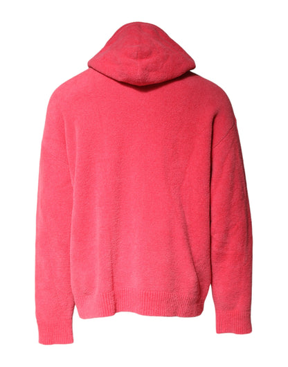 Dolce &amp; Gabbana Roter Baumwollstrickpullover mit Kapuze für Herren