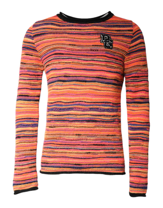 Dolce &amp; Gabbana Mehrfarbiger Wollpullover mit DGLogo-Strick
