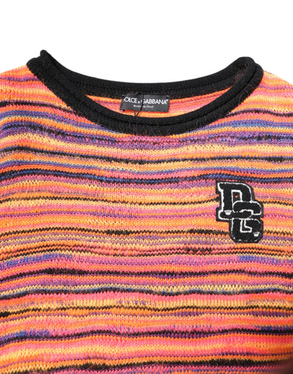 Dolce &amp; Gabbana Mehrfarbiger Wollpullover mit DGLogo-Strick