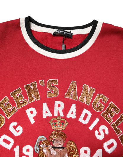 Dolce &amp; Gabbana Roter Pailletten-Strickpullover