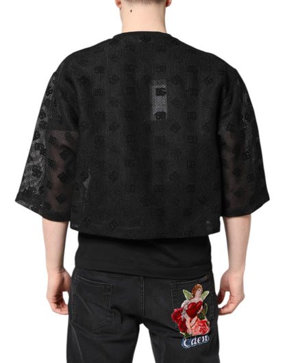 Dolce &amp; Gabbana Black See Through Logo Short Sleeves T-shirt