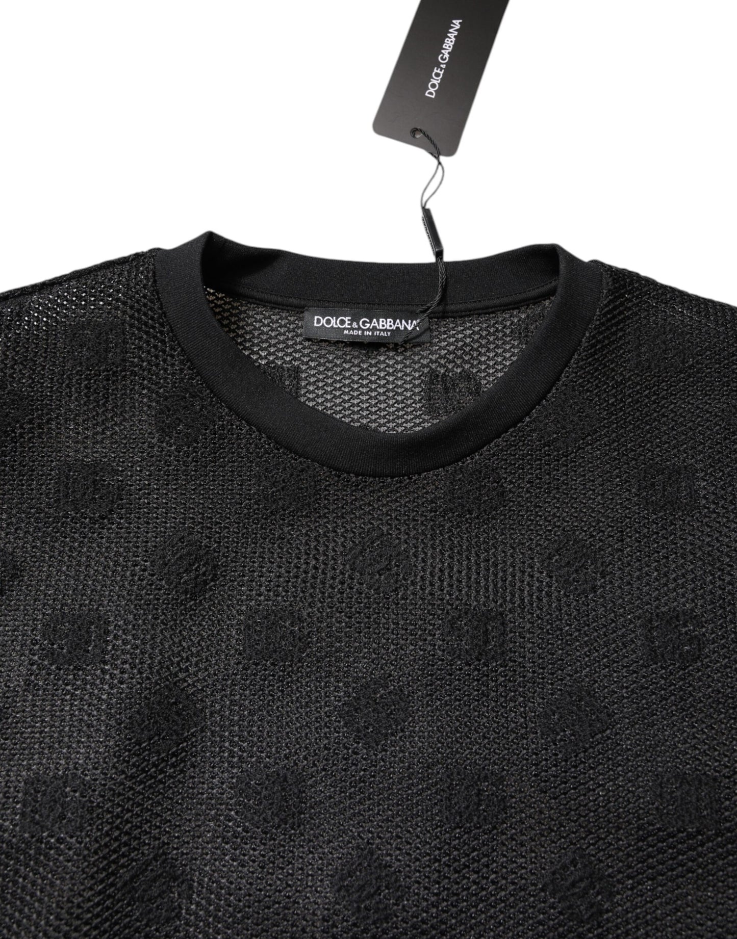 Dolce &amp; Gabbana Black See Through Logo Short Sleeves T-shirt