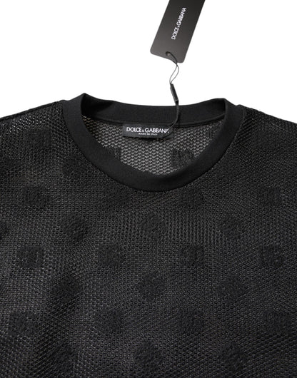 Dolce &amp; Gabbana Black See Through Logo Short Sleeves T-shirt